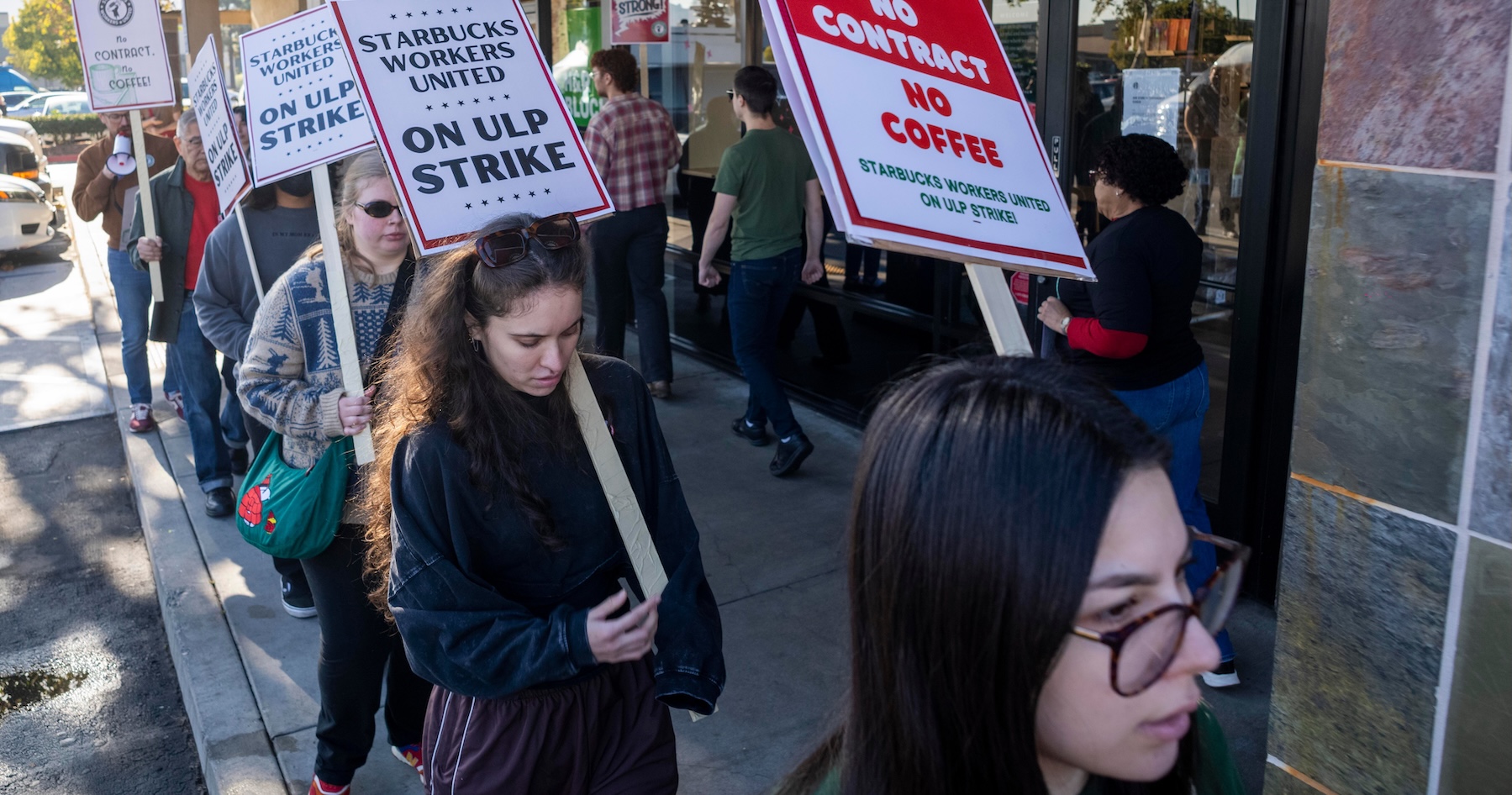 How much has the union dispute affected Starbucks' sales?