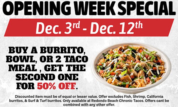 Chronic Tacos Celebrates Grand Opening in Redondo Beach With Week-Long Specials and Community Events