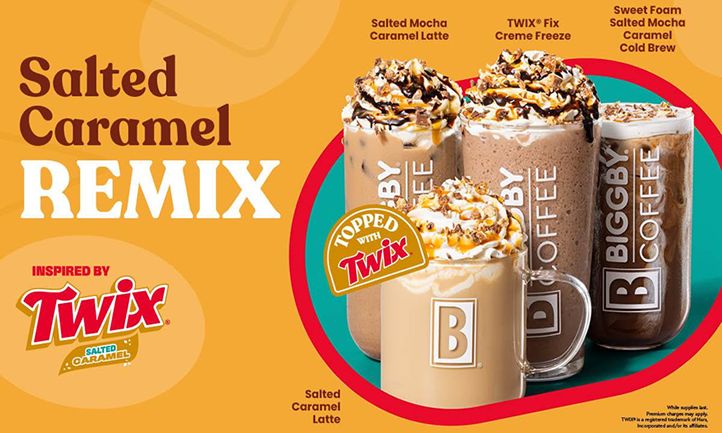 BIGGBY COFFEE Teams Up With TWIX for Limited-Time Salted Caramel Drinks