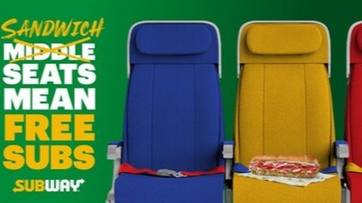 Subway takes on Southwest Airlines' middle seats with gift card offer