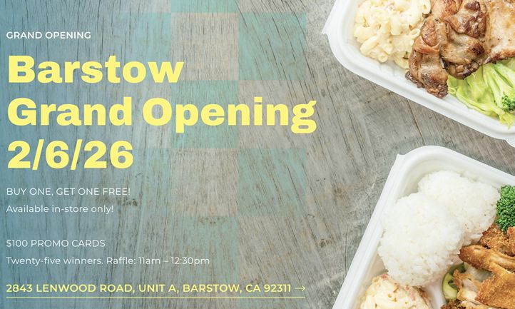 Ono Hawaiian BBQ Opens New Barstow, CA Location with Grand Opening Celebration