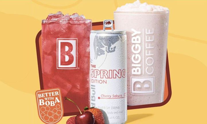 BIGGBY COFFEE Launches Limited-Time Cherry Sakura Red Bull Lineup for Spring Energy Boost
