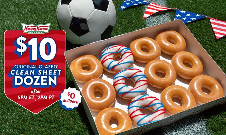 Krispy Kreme Introduces $10 Original Glazed Clean Sheet Dozen Featuring ‘Red, White and Goooaaal’ Doughnut for America’s Match Wednesday