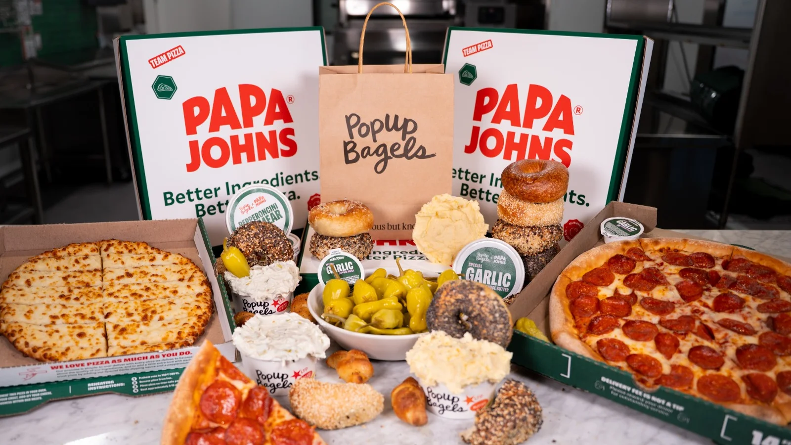 Papa Johns, PopUp Bagels team up for limited-time schmear drop